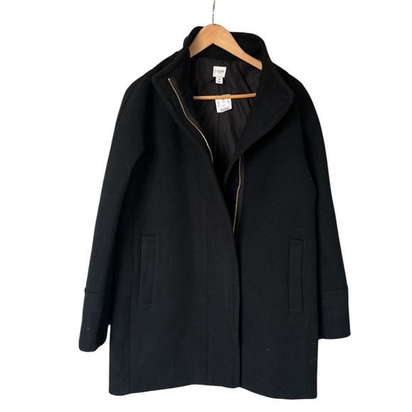 NWT, J.Crew Factory City Coat, Wool Blend & Zippered, Size 6 - Picture 1 of 8
